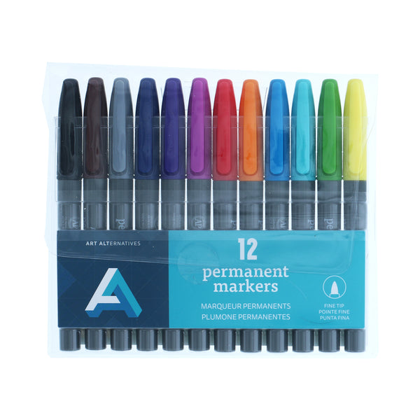 Art Alternatives Permanent Markers - Fine 12 Set