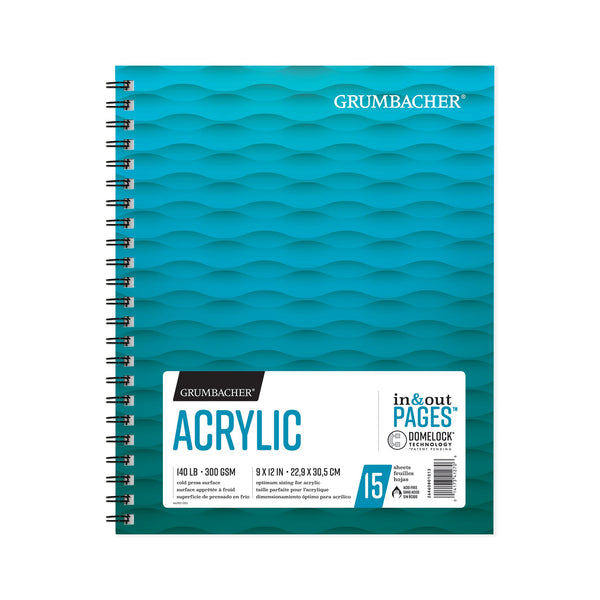 Grumbacher Acrylic Pad 140lb / 15 sheet - 9" x 12"