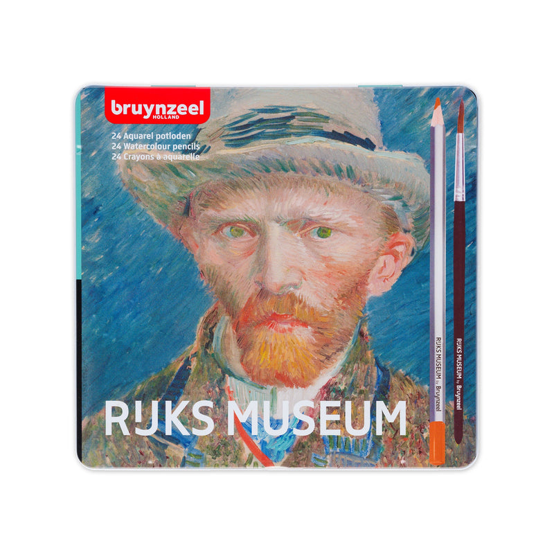 Bruynzeel Watercolour Pencil Tin - Van Gogh x Rijksmuseum - Set of 24 + Brush