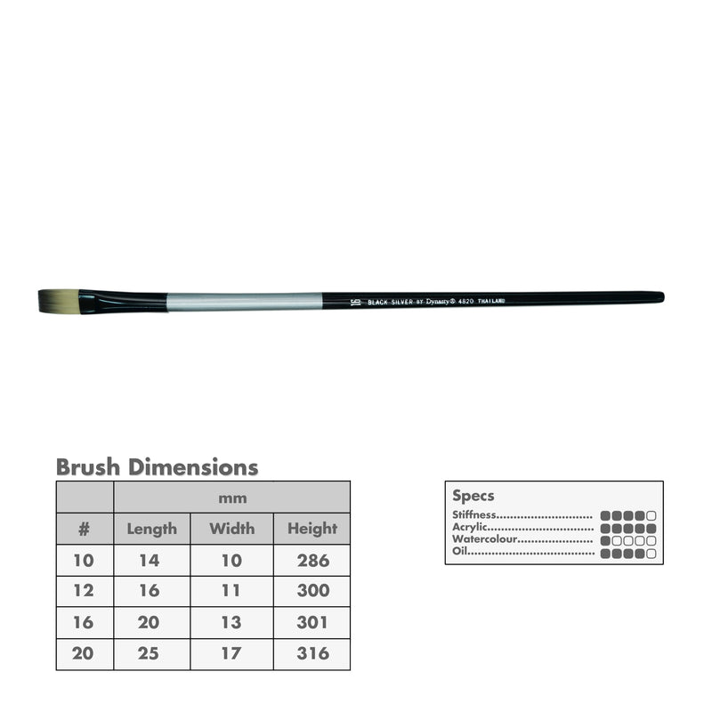 Black Silver Long Handle Brushes