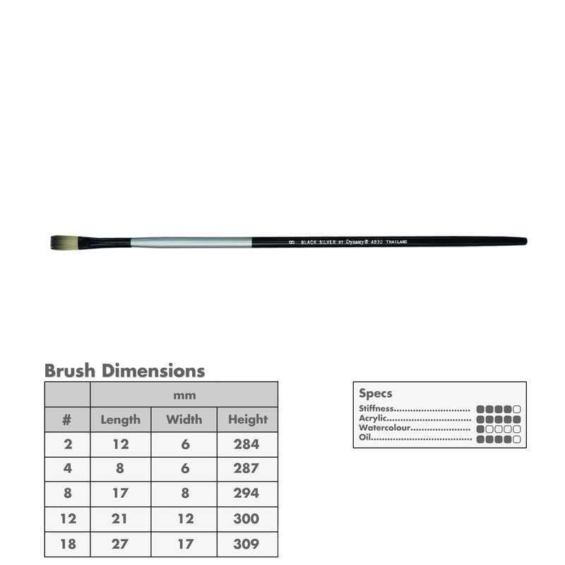 Black Silver Long Handle Brushes
