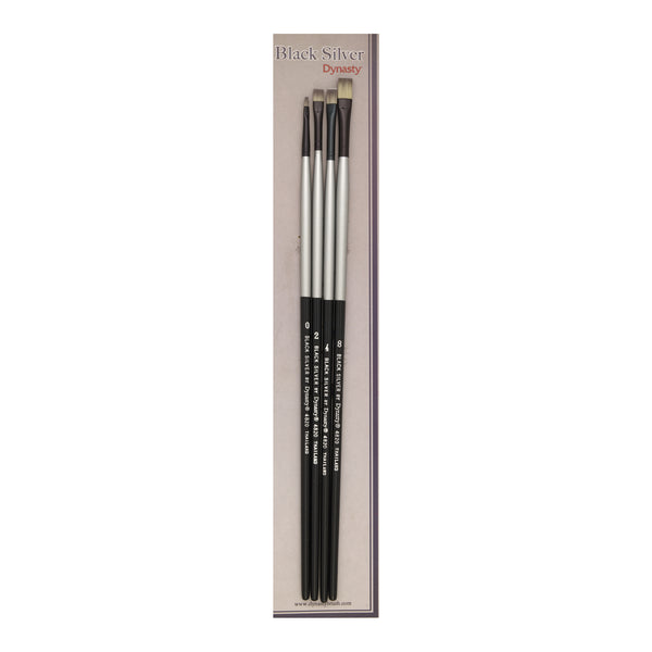 Black Silver Long Handle Brush Sets