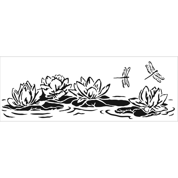 The Crafter's Workshop Lily Pond Sign Stencil - 16.5" x 6"