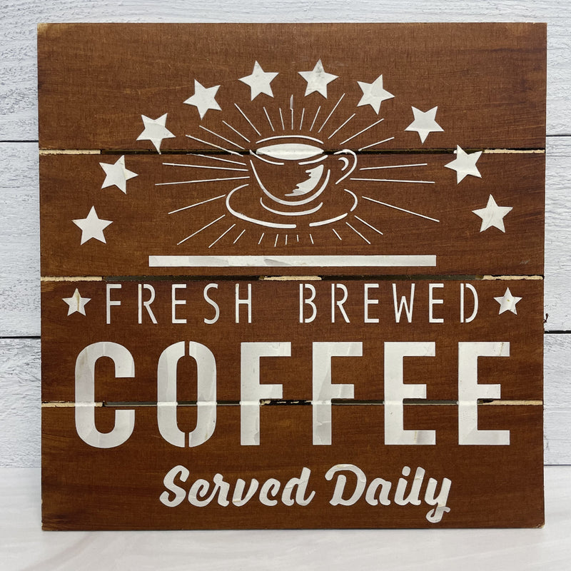 The Crafter's Workshop Fresh Coffee Sign Stencil - 12" x 12"