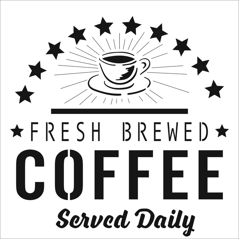 The Crafter's Workshop Fresh Coffee Sign Stencil - 12" x 12"