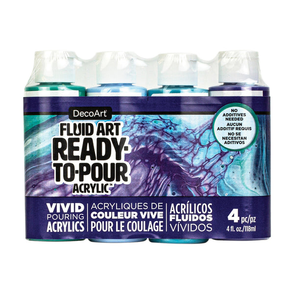 DecoArt Fluid Art Ready-to-Pour Pack - Lagoon Set