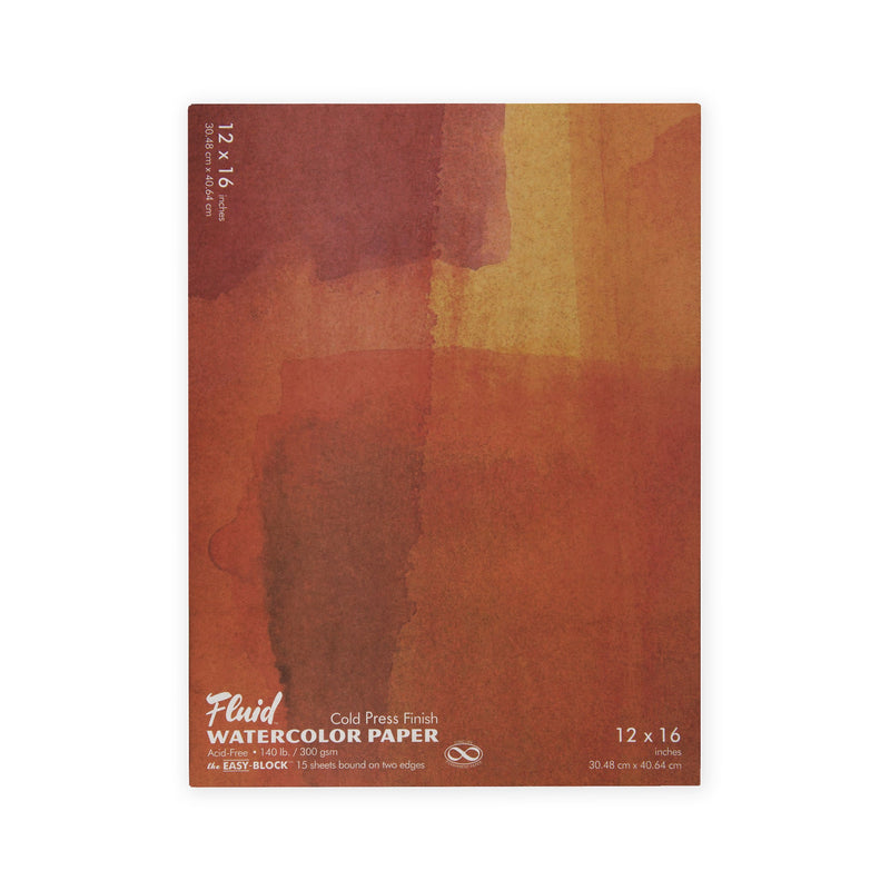 Fluid Watercolor Paper Easy Block - 140 lb. Cold Press 12x16