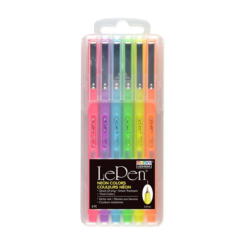 Uchida Le Pen Neon Fineliners - Set of 6