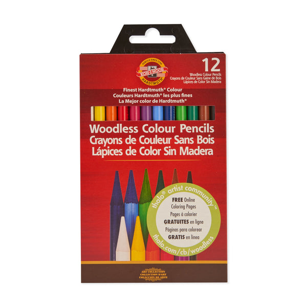 Koh-i-Noor Progresso Woodless Colored Pencil Set of 12