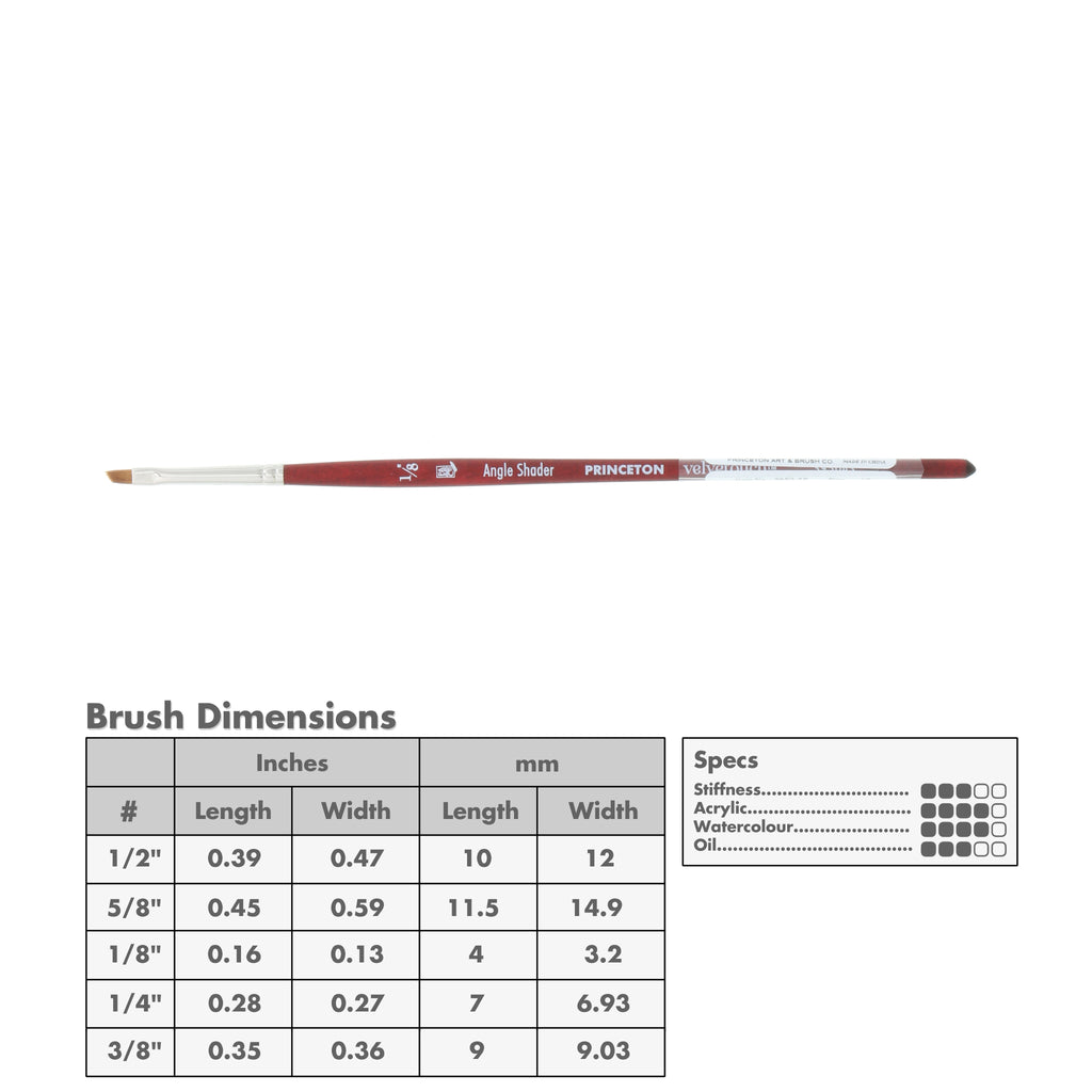 Princeton Velvetouch Synthetic Long Handle Series 3900 Brush, Fan Size #4