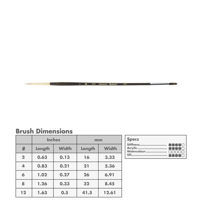 Princeton 6300 Dakota Synthetic Brushes