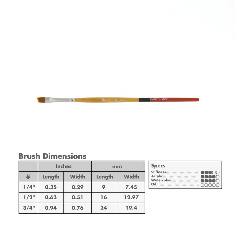 Princeton 9650 Snap! Gold Taklon Short Handle Brushes