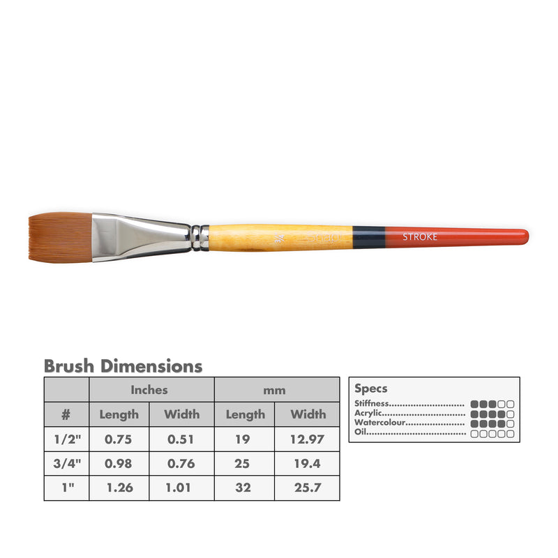 Princeton 9650 Snap! Gold Taklon Short Handle Brushes