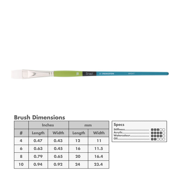 Princeton 9800 Snap! White Taklon Long Handle Brushes