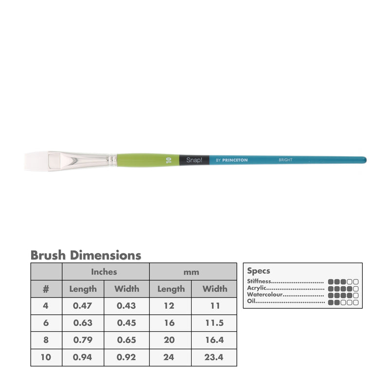 Princeton 9800 Snap! White Taklon Long Handle Brushes