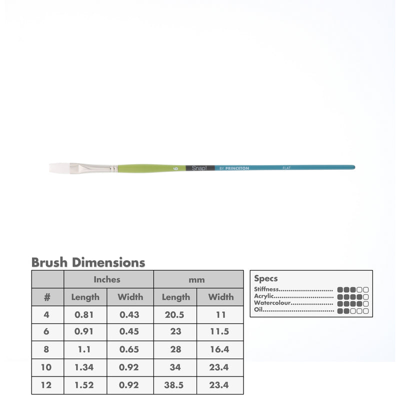 Princeton 9800 Snap! White Taklon Long Handle Brushes