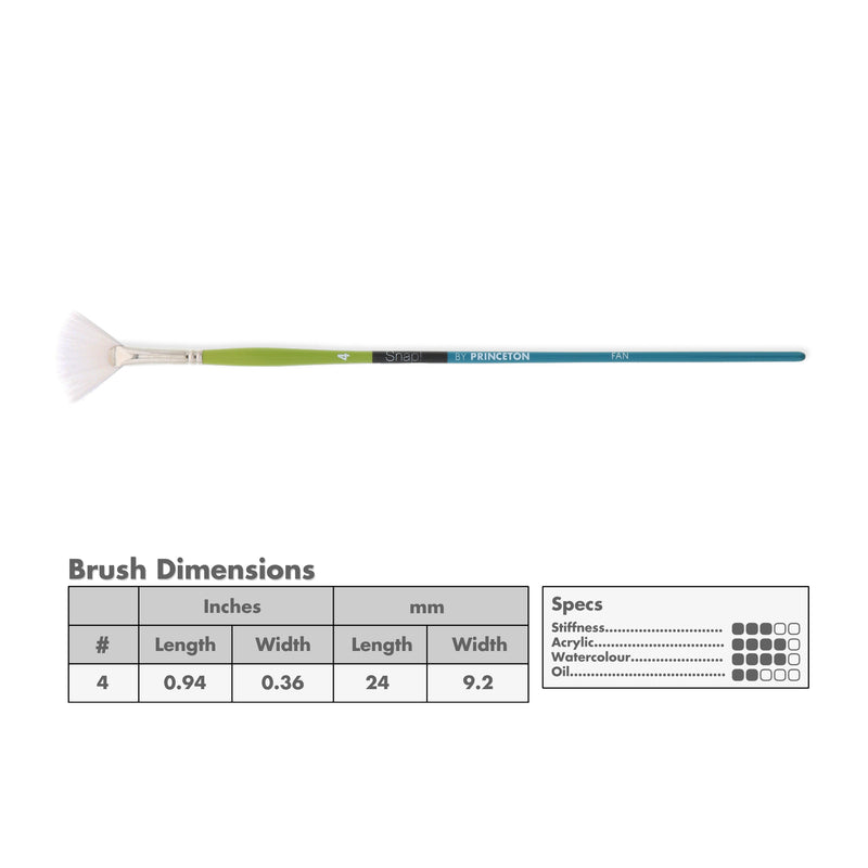 Princeton 9800 Snap! White Taklon Long Handle Brushes