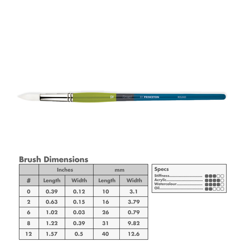 Princeton 9800 Snap! White Taklon Long Handle Brushes