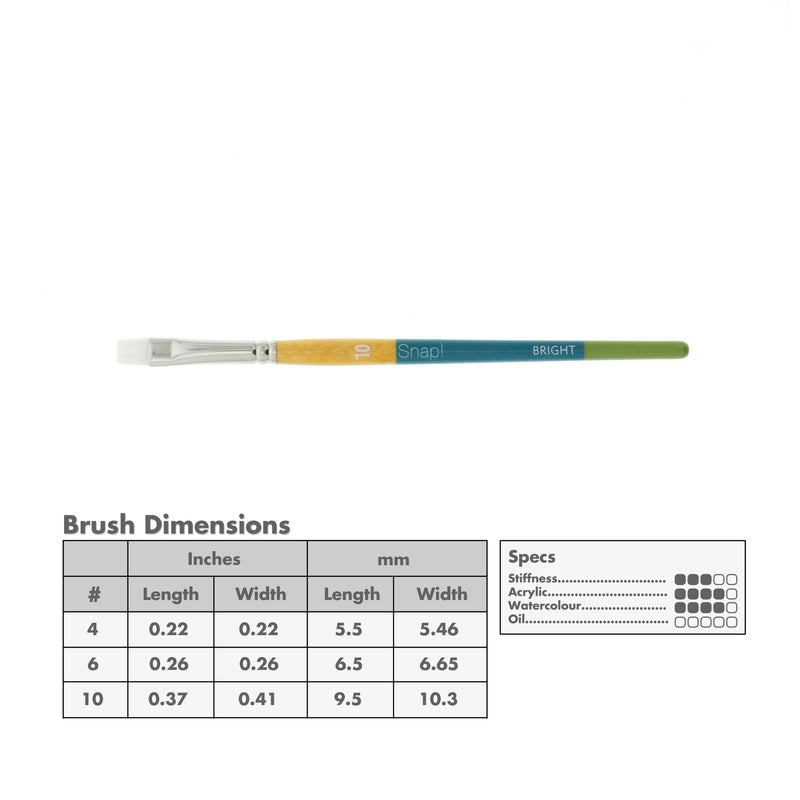 Princeton 9850 Snap! White Taklon Short Handle Brushes