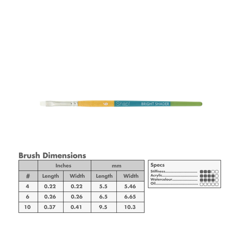 Princeton 9850 Snap! White Taklon Short Handle Brushes