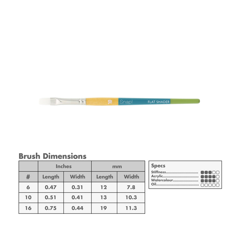 Princeton 9850 Snap! White Taklon Short Handle Brushes