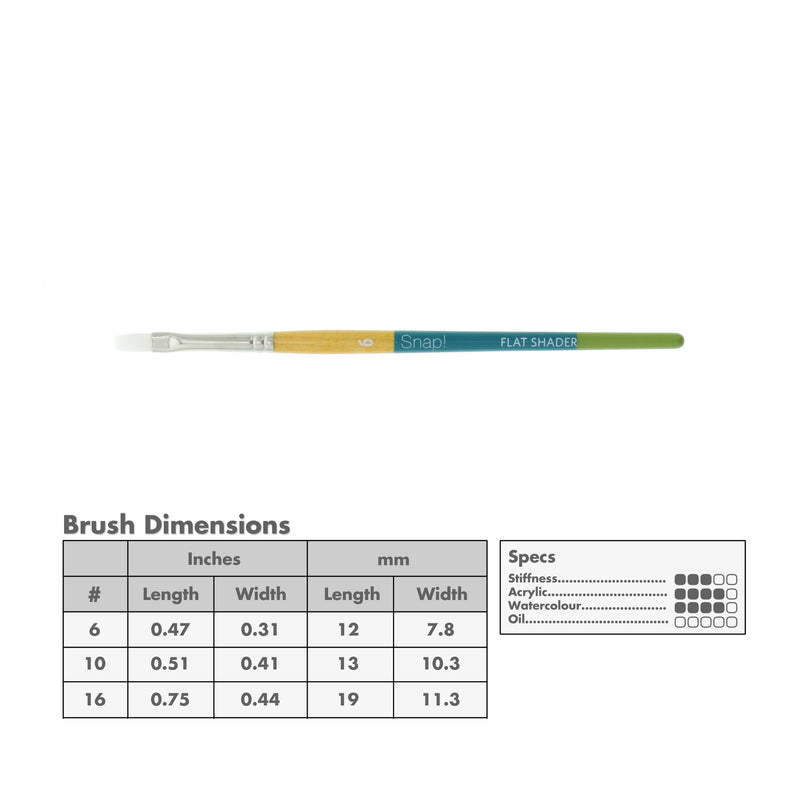 Princeton 9850 Snap! White Taklon Short Handle Brushes