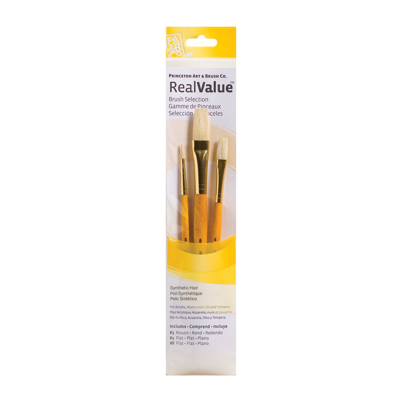 Princeton RealValue 3 Piece Brush Set - Yellow