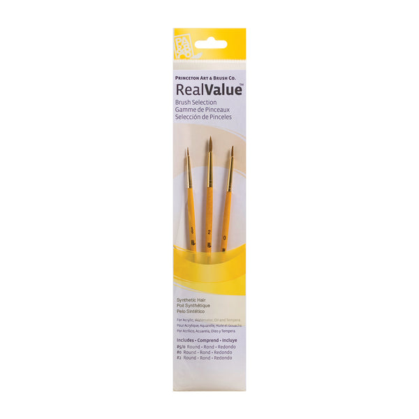 Princeton RealValue 3 Piece Brush Set - Yellow #9105