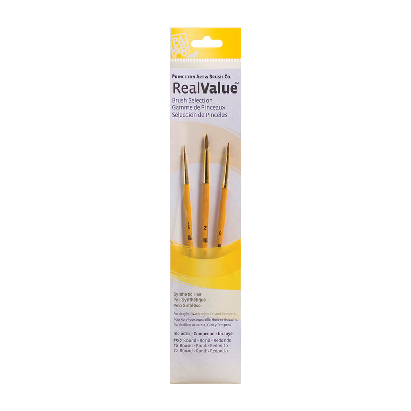 Princeton RealValue 3 Piece Brush Set - Yellow