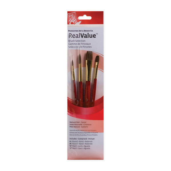 Princeton RealValue 4 Piece Brush Set - Red #9121