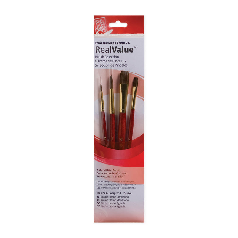 Princeton RealValue 4 Piece Brush Set - Red