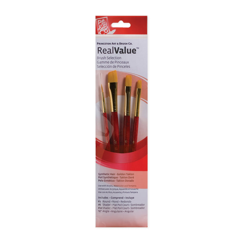 Princeton RealValue 4 Piece Brush Set - Red