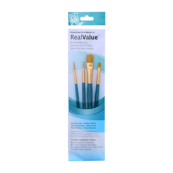 Princeton RealValue 4 Piece Brush Set - Cyan #9172