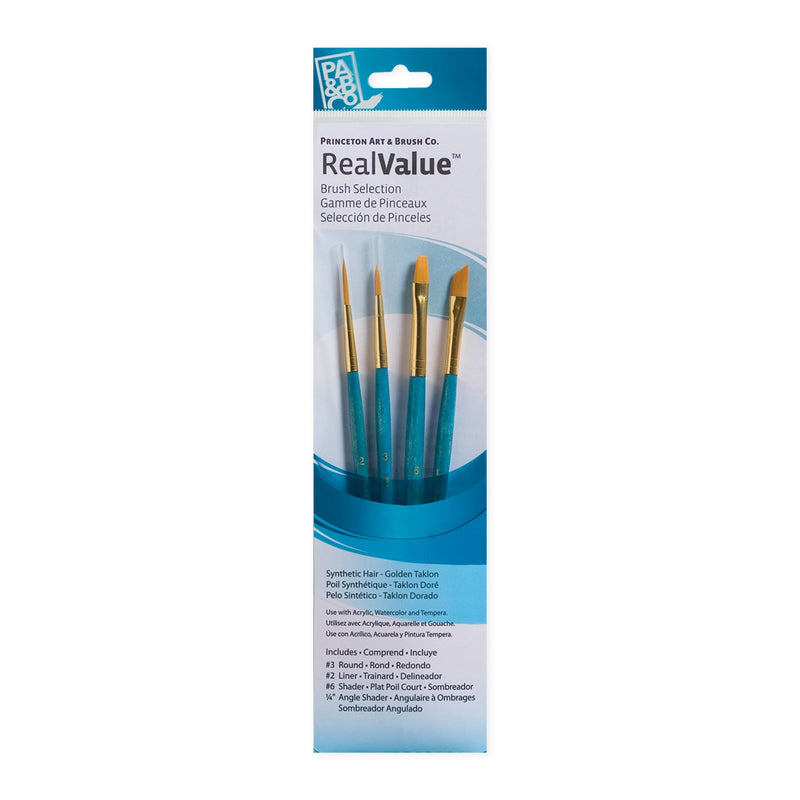 Princeton RealValue 4 Piece Brush Set - Cyan