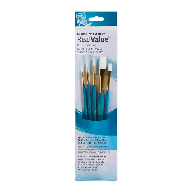 Princeton RealValue 5 Piece Brush Set - Cyan