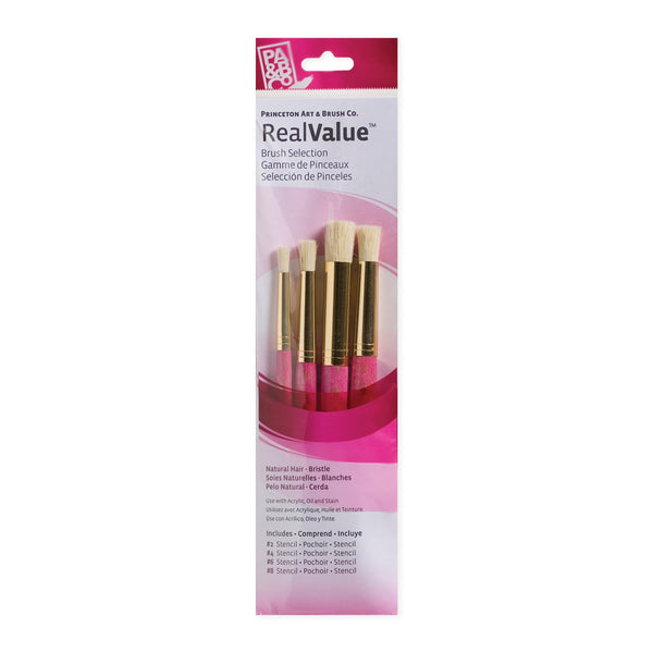 Princeton RealValue 4 Piece Brush Set - Pink #9180