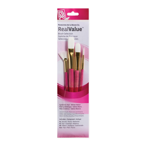 Princeton RealValue 4 Piece Brush Set - Pink #9182