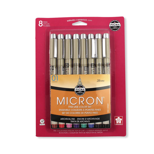 Sakura Pigma Micron Assorted Colours 8-Piece Set