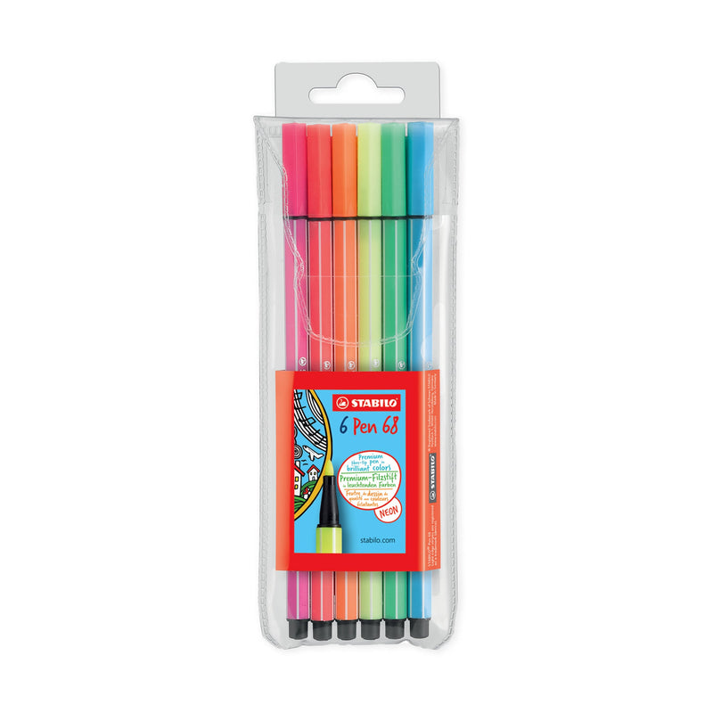 Stabilo Pen 68 Marker Set 6 Neon