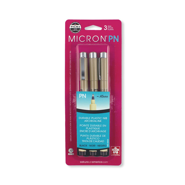 Sakura Pigma Micron PN 3-Piece Black Set