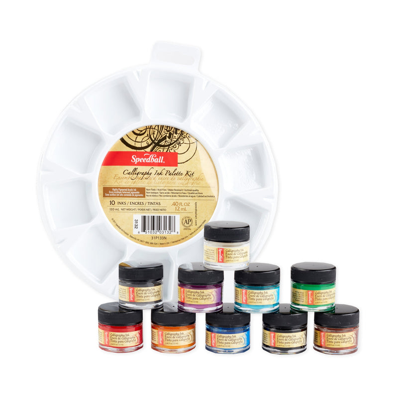 Speedball Pigmented Acrylic Calligraphy Ink Set 10