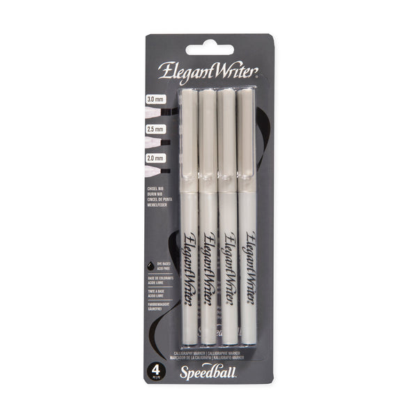 Elegant Writer Calligraphy Markers Set of 4 Black