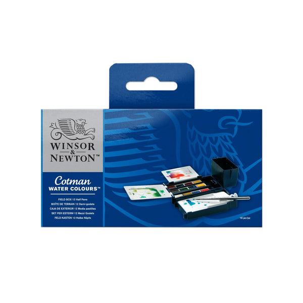 Winsor & Newton Cotman Watercolour Field Box - 12 Half Pans