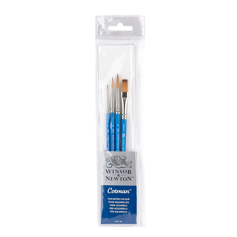 Winsor & Newton Cotman Brush 4-Pack - Rounds & One Stroke