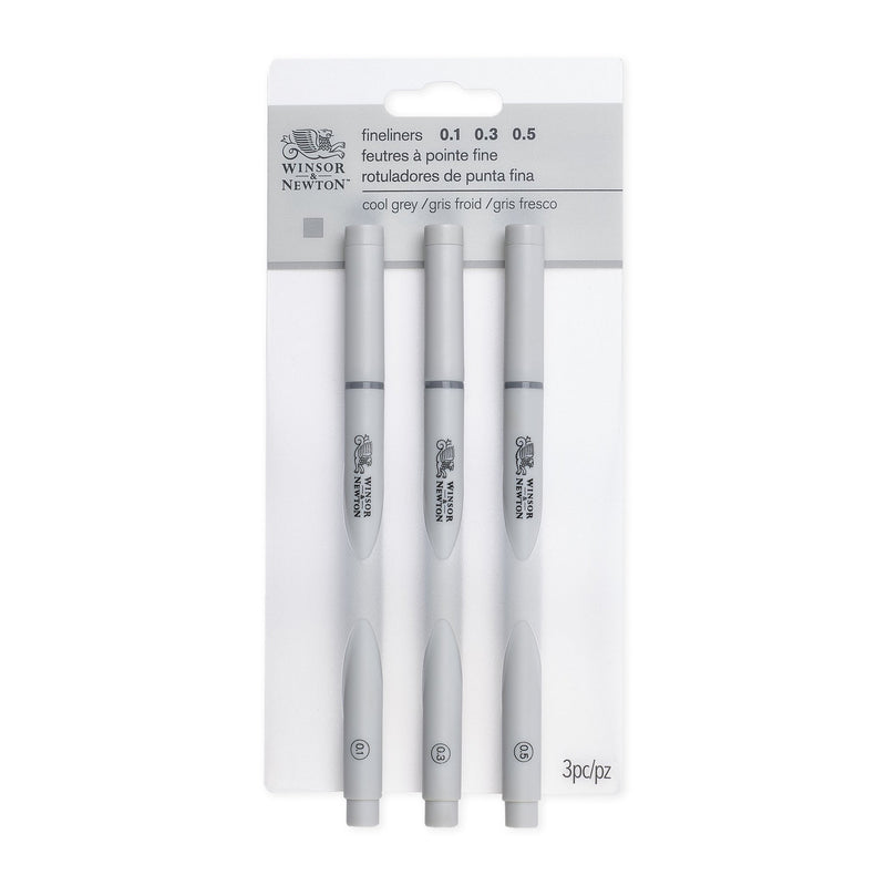 Winsor & Newton Fineliner Cool Grey Set x 3 Assorted Sizes