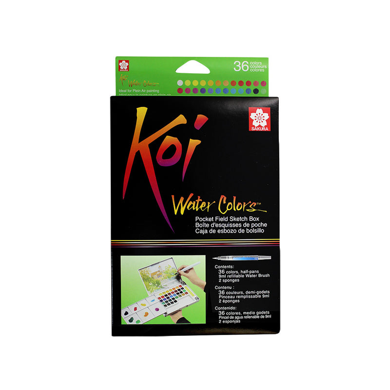 Sakura Koi Watercolour Field Sketch Half-Pan Set of 36