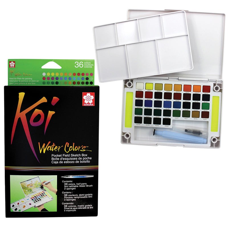 Sakura Koi Watercolour Field Sketch Half-Pan Set of 36