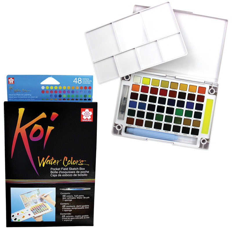 Sakura Koi Watercolour Field Sketch Half-Pan Set of 24